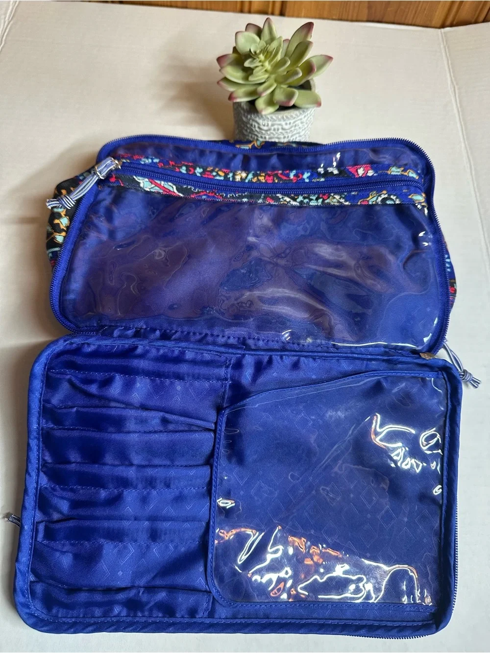 Vera Bradley Navy Multicolor Paisley Cosmetic Bag